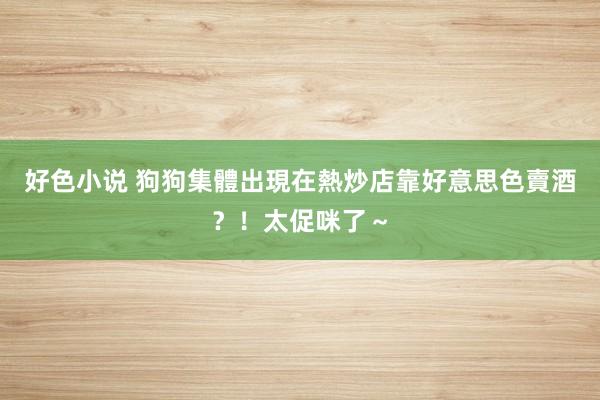 好色小说 狗狗集體出現在熱炒店靠好意思色賣酒？！太促咪了～