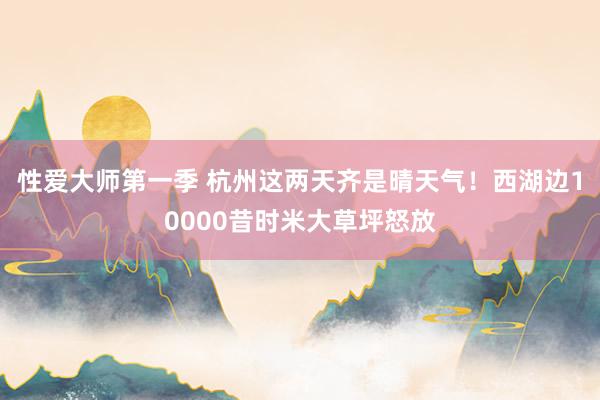 性爱大师第一季 杭州这两天齐是晴天气！西湖边10000昔时米大草坪怒放