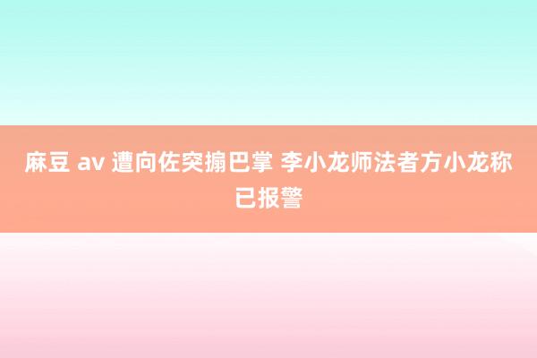 麻豆 av 遭向佐突搧巴掌 李小龙师法者方小龙称已报警