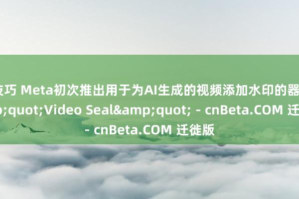 性技巧 Meta初次推出用于为AI生成的视频添加水印的器用&quot;Video Seal&quot; - cnBeta.COM 迁徙版